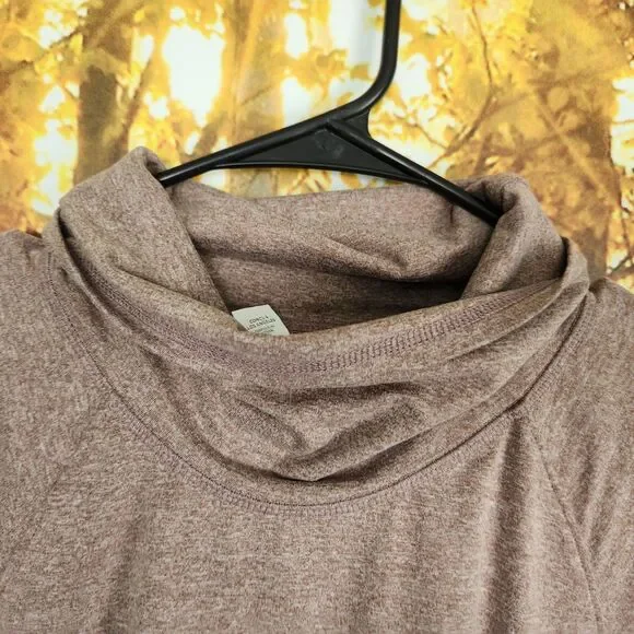 Marika Shirt Women's M Mauve Cowl Neck Athletic Cropped Long Sleeve Comfort Warm - Picture 3 of 11